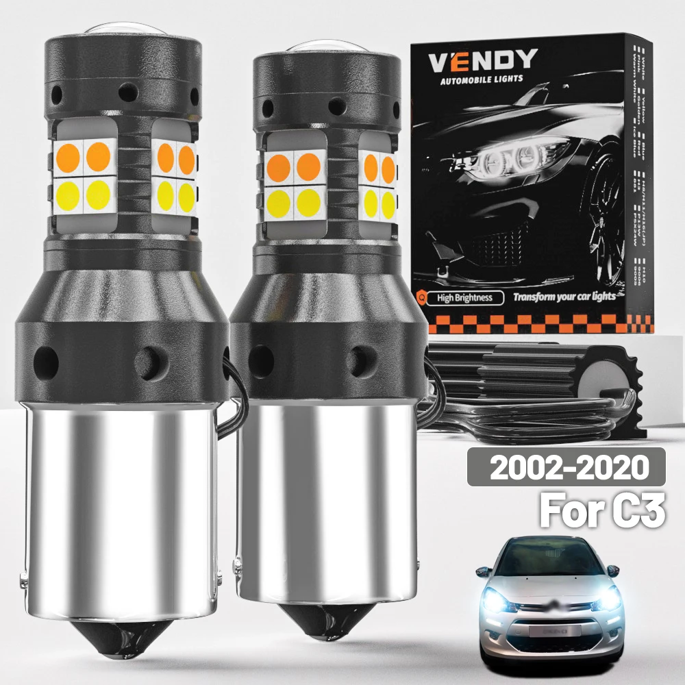 

2pcs For Citroen C3 2002-2020 Dual Mode LED Turn Signal+Daytime Running Light DRL 2009 2010 2011 2016 2019 Canbus Accessories