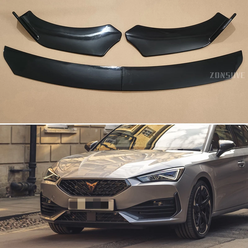 Use For Cupra Leon 2018--2024 Year Front Bumper Lip Splitter Spoiler Body Kit Accessories