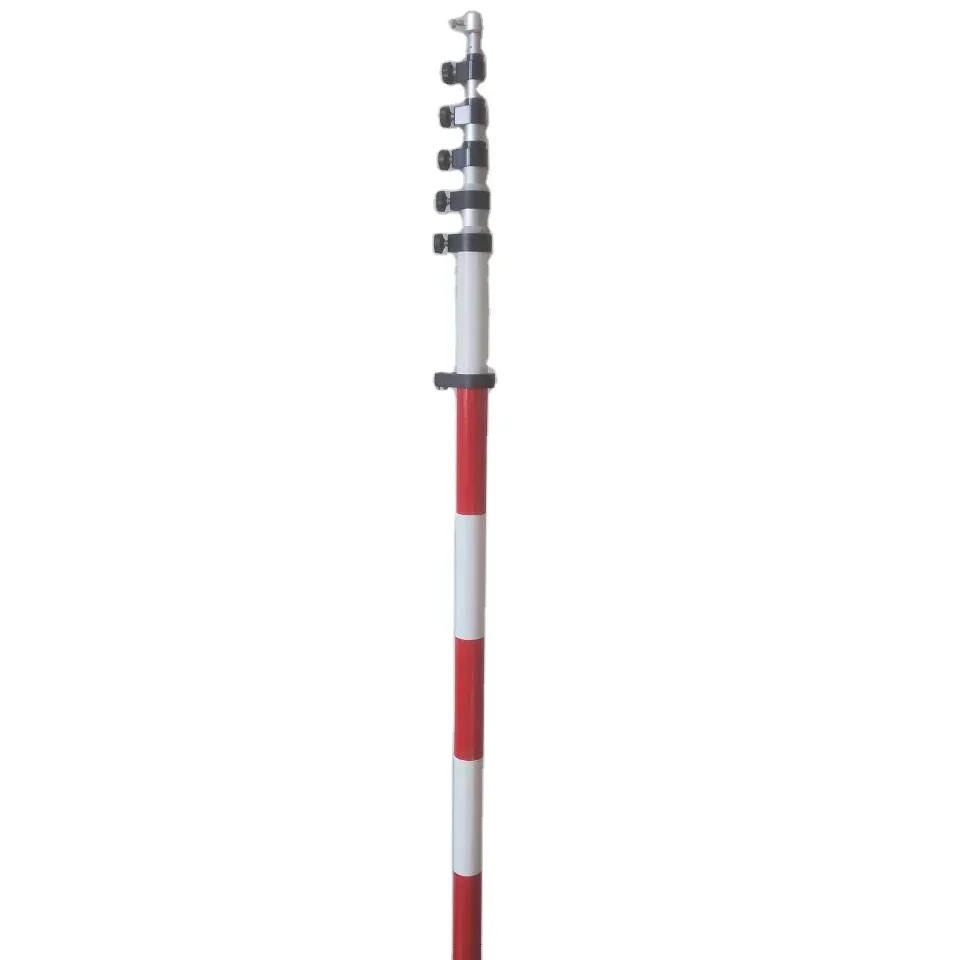Aluminum 8M Prism Pole With Knob Lock And Soft Bag For Surveying