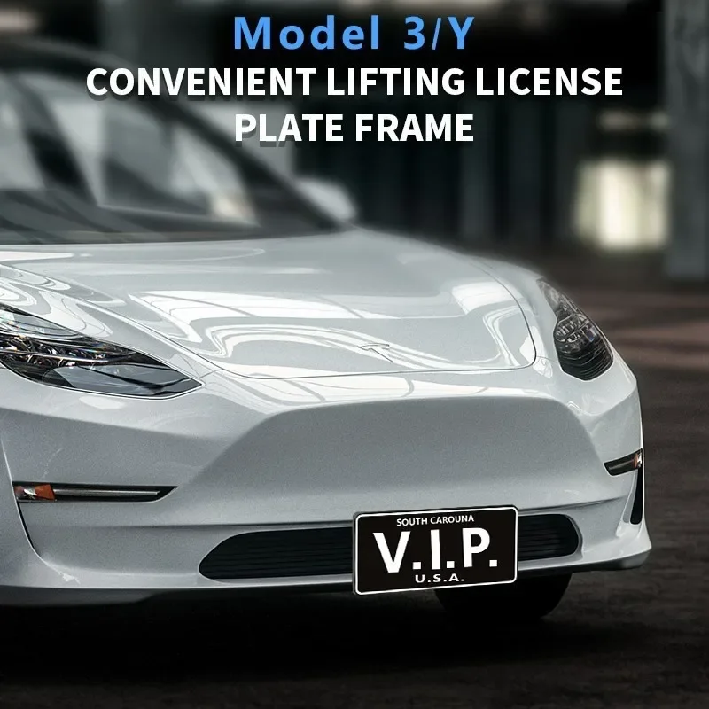 Car Lifting License Plate Upgrade For Tesla Model 3/Y 2023 Accessories American Standard Lifting License Plate Frame