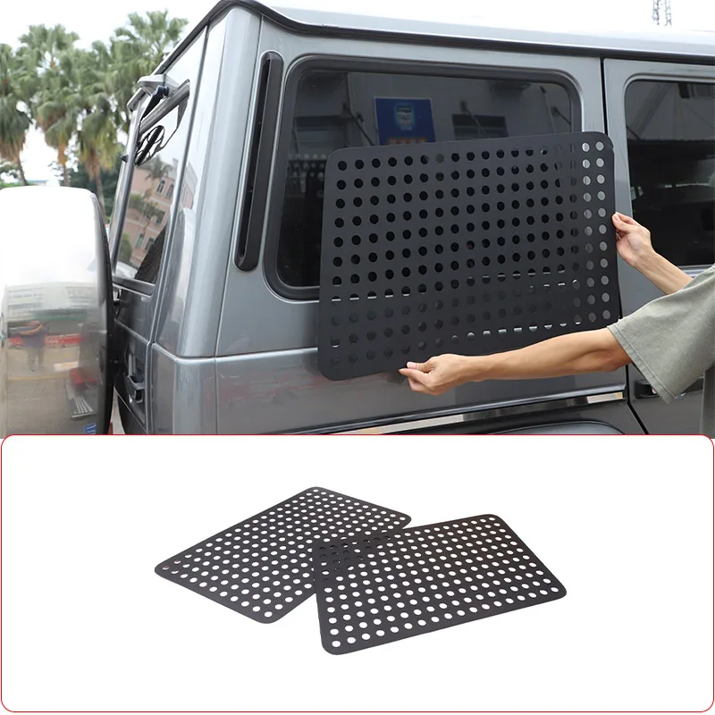 For Mercedes Benz G Class W463 2004-18 Aluminum Alloy Car Rear Window Honeycomb Window Glass Guard Protection Panel Accessories