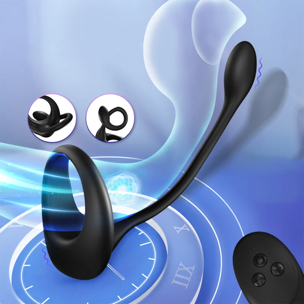 Cock Vibrator Male Prostate Massager Remote Control Plug Anal Butt Stimulator Sperm Lock Ring Penis Cock Sex Toy for Men Couple