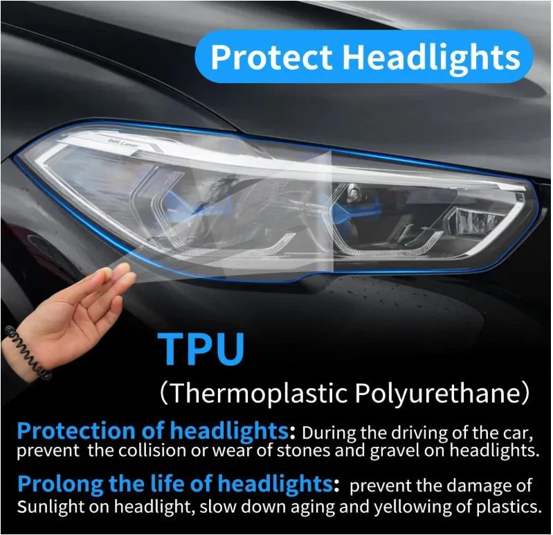 Car Film Car Headlight Film Self Adhesive Car Lamp/light Grey Headlight Tint Ppf Tpu