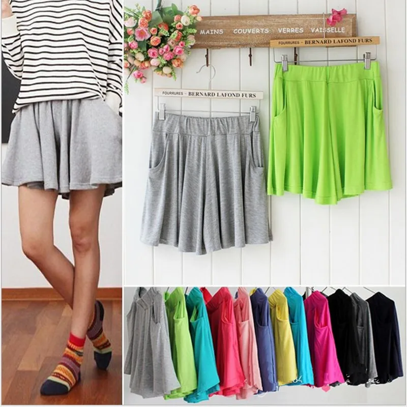 Modal Casual shorts Loose beach shorts Pocket Wid-Leg Short Pants Gym Sport Female Clothing