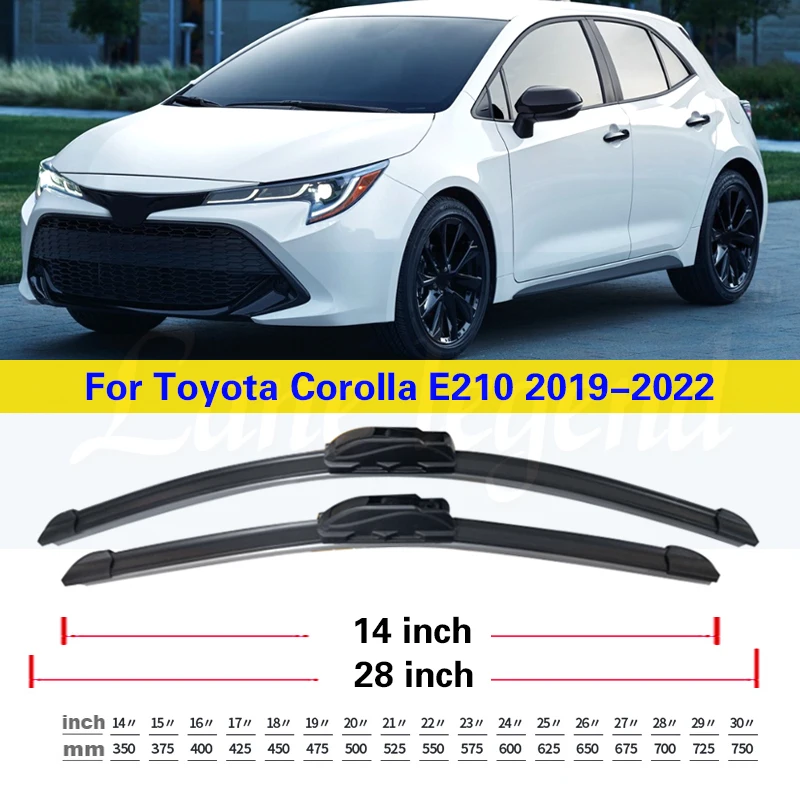 For Toyota Corolla E210 2019 2020 2021 2022 Accessories Frameless Wiper Blades Hatchback Front Rear Window Set Cleaning U J Hook