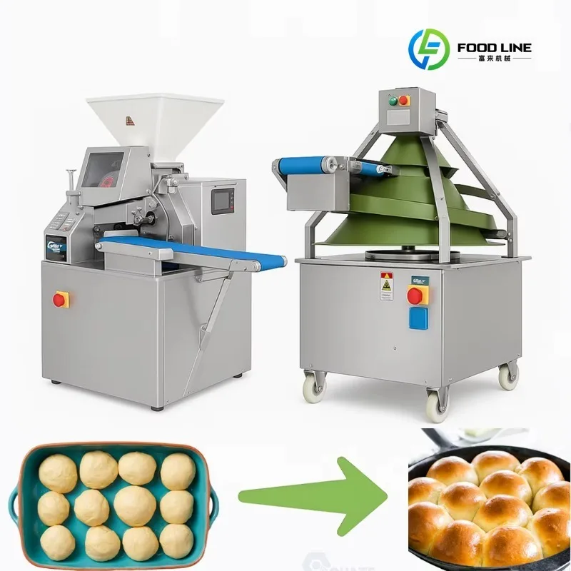 FL 2026 New Professional Dough Ball Divider and Rounder Machine for Commercial Bakeries Pizza Dough Cutting and Dough Customized