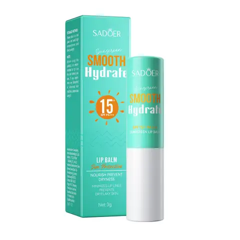 SADOER Spf 15+ लिप सनस्क्रीन सोलर ब्लॉकर लिप बाम मॉइस्चराइजिंग फेड लिप लाइन्स नरिशिंग हाइड्रेटिंग लिपस्टिक होंठों की त्वचा की देखभाल के लिए 10 best sales रक्षक सौर निविया - №10