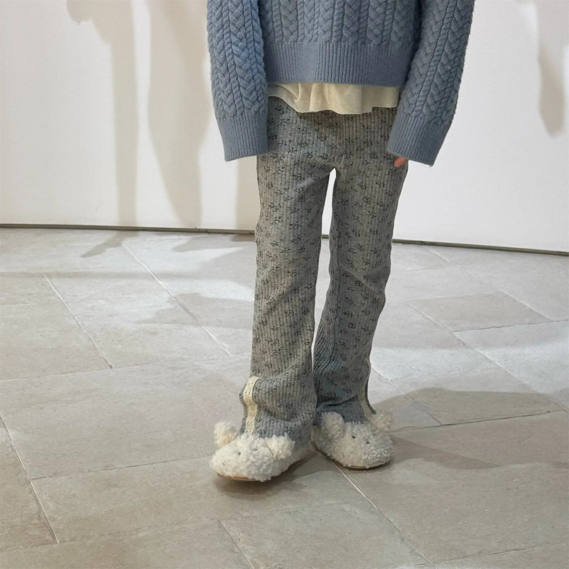 

2025 Autumn Children Clothing New Girls Spring and Autumn Embroidered Bottom Pants Long Pants Children Casual Pants