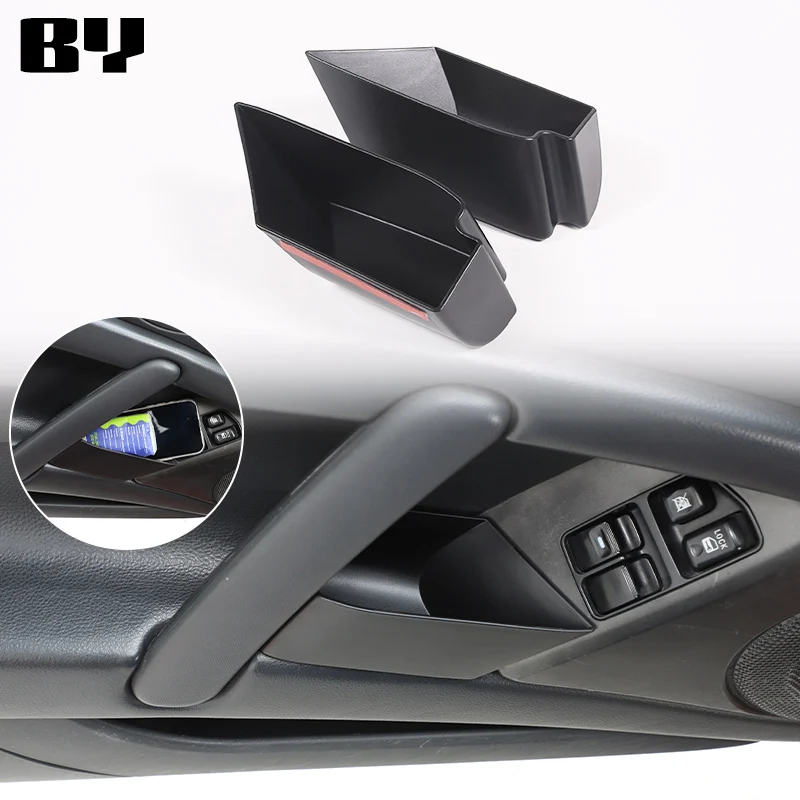 

For Mitsubishi Eclipse 2006-2011 ABS lack Car Door Storage Box Door Armrest Handle Container holder tray Car Accessories