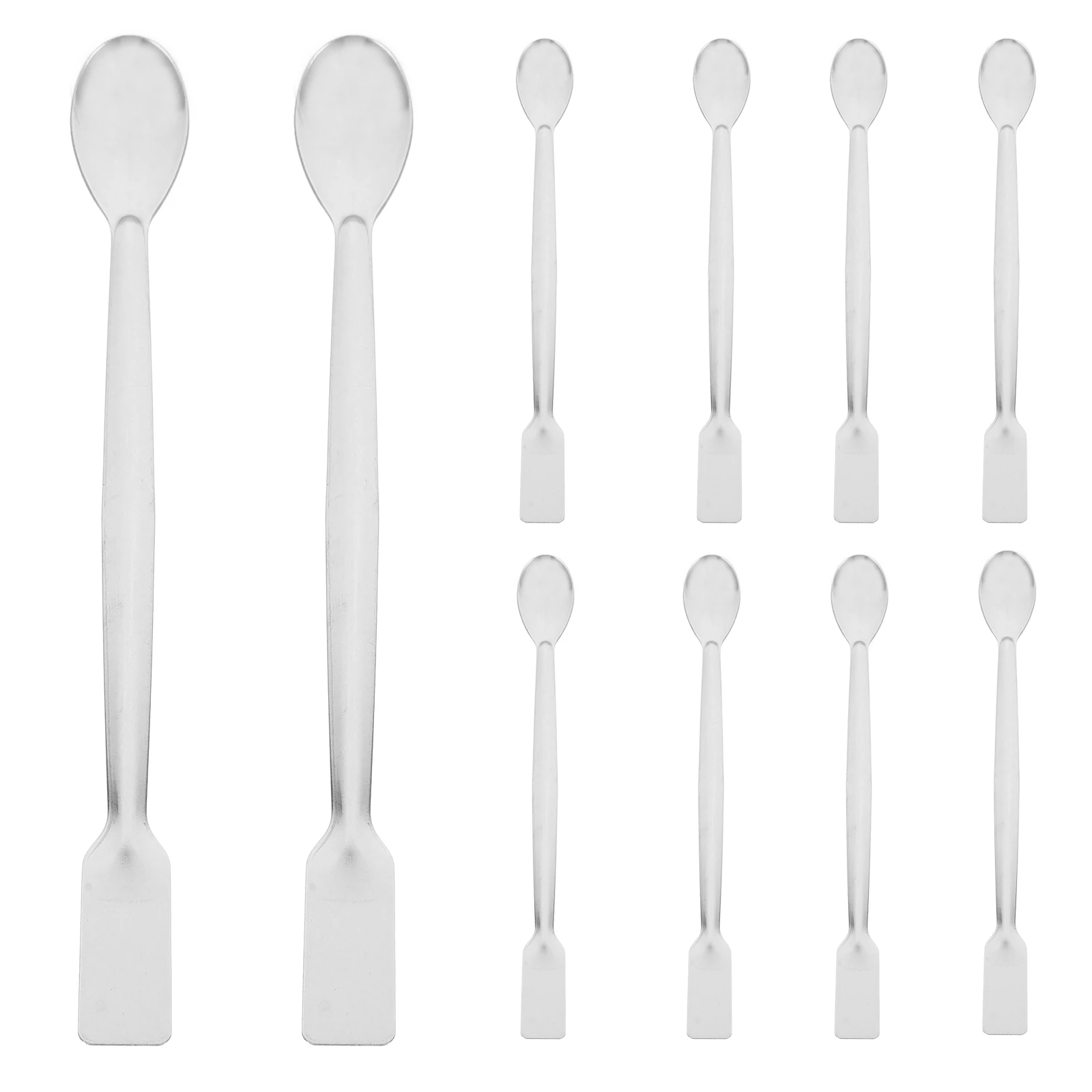 

10pcs Spoon Stainless Steel Lab Scoop Weighing Spatula Dual End Sampling Measuring Tools Precision Lab Equipment Teaching