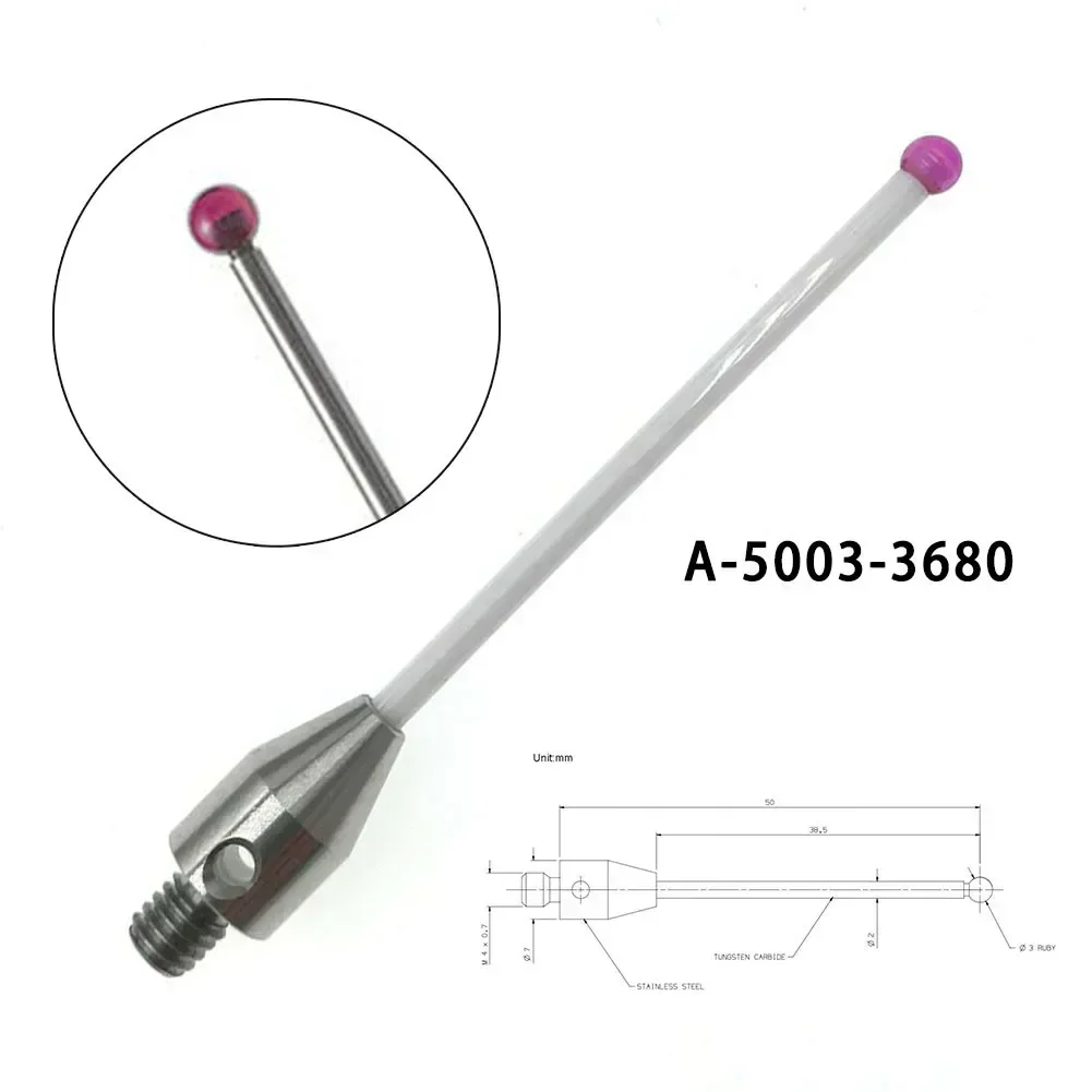 A-5003-3680 CMM Probe Touch Stylus Ceramic M4 Thread 3mm Tip Long For CNC Machine Tool Accessories 50mm