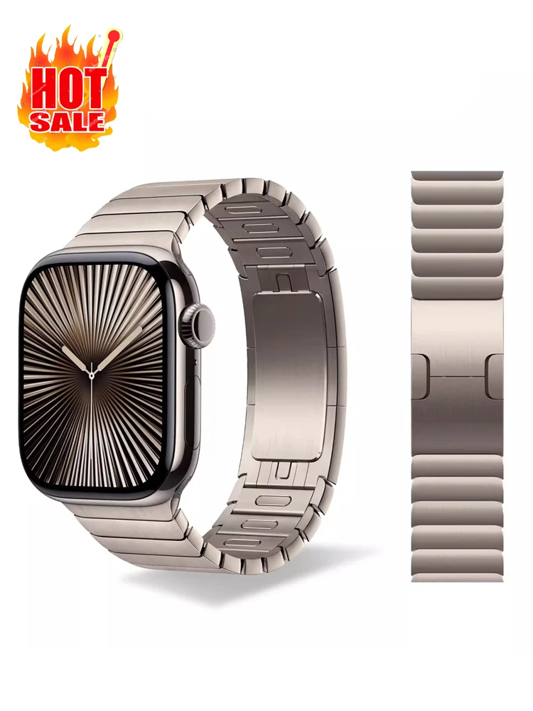 1:1 Link Bracelet For Apple Watch Band 49mm 46mm 45mm 44mm 40mm 42mm correa pulseira iWatch Series 11 10 9 8 7 SE Ultra 3 Straps