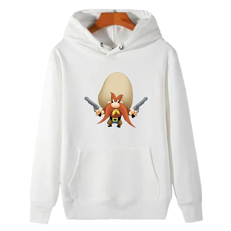 Yosemite Sam With A Gun Ashion Graphic Hooded Sweatshirts Winter Thick Sweater Hoodie Cotton Fleece Hoodie Men's Sportswear