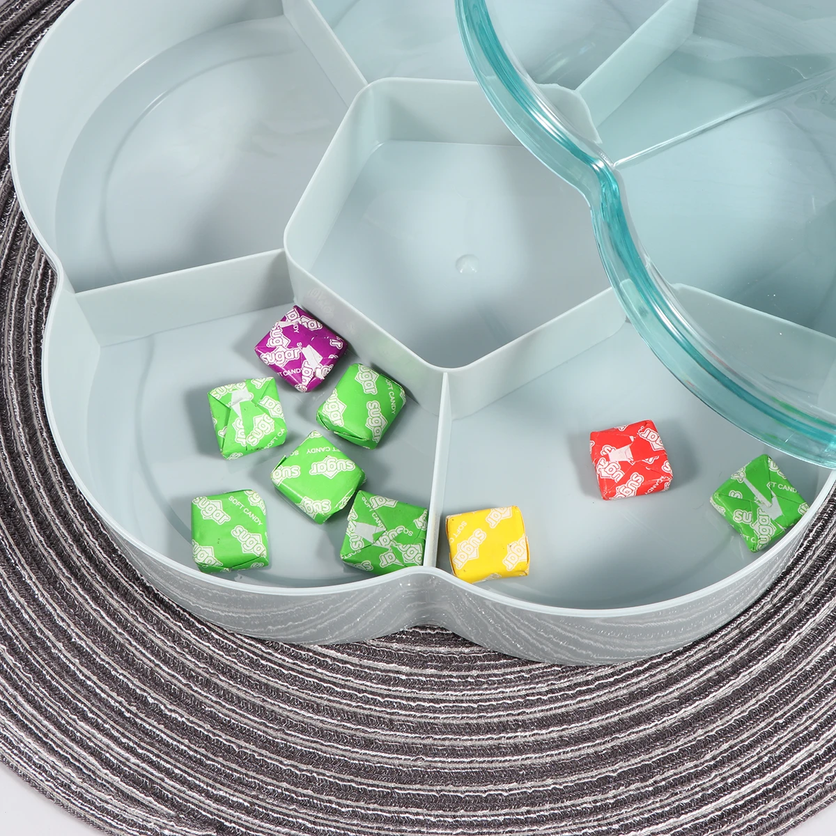 

Candy Box Fruit Tray with Lid Storage Boxes Lids Reusable Divided Serving Portable Snack Transparent