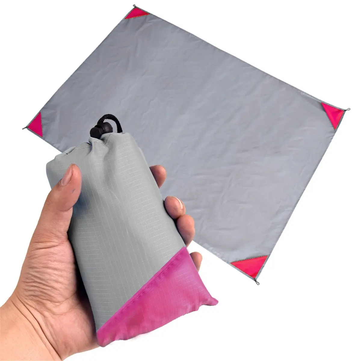 Y17A Waterproof Outdoor Camping Mat,Picnic Blanket, Moisture-Proof Polyester Beach Mat for Lawn & Beach Activities Pink