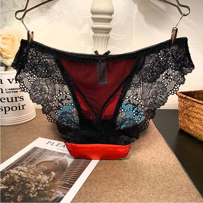 Sexy Lace Panties Women Entry Lux Low Rise Transparent Comfortable Mesh Briefs Ultra Thin Triangle Shorts Quick-dry Underwear