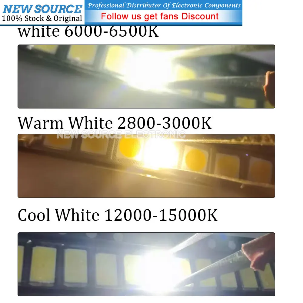 (100pcs) White 0402 0603 0802 1206 2835 3528 5050 5730 Cool-White Warm-White SMD LED For LCD TV Backlight Maintenance
