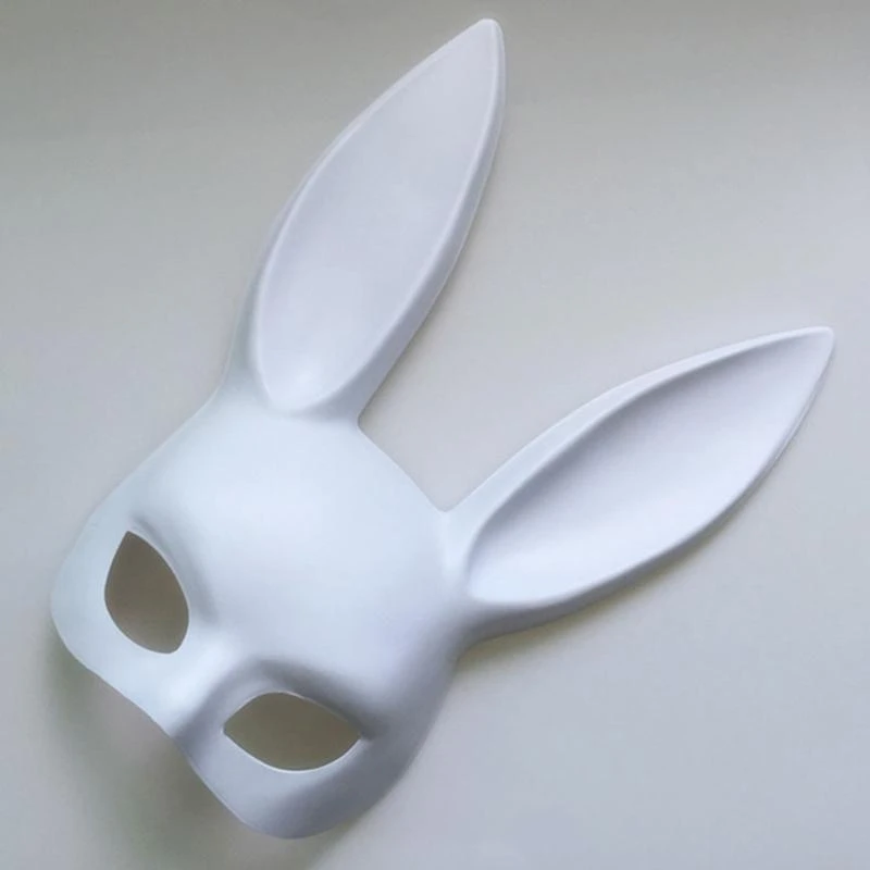 Blanc noir femmes fille Sexy lapin longues oreilles masque Halloween fête Cosplay