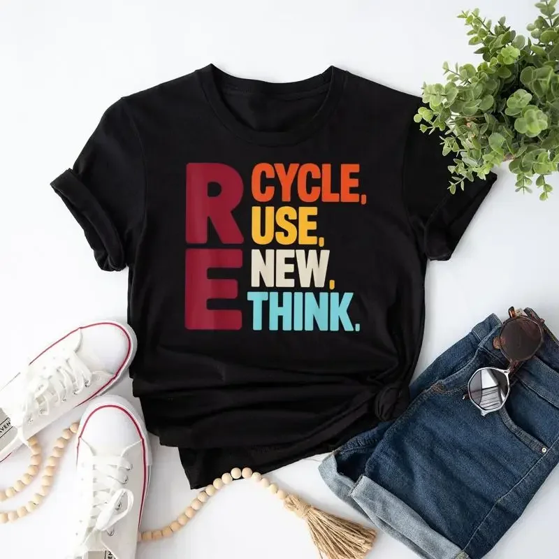 Funny Recycle Reuse Renew Rethink Earth Day Environmental T Shirt