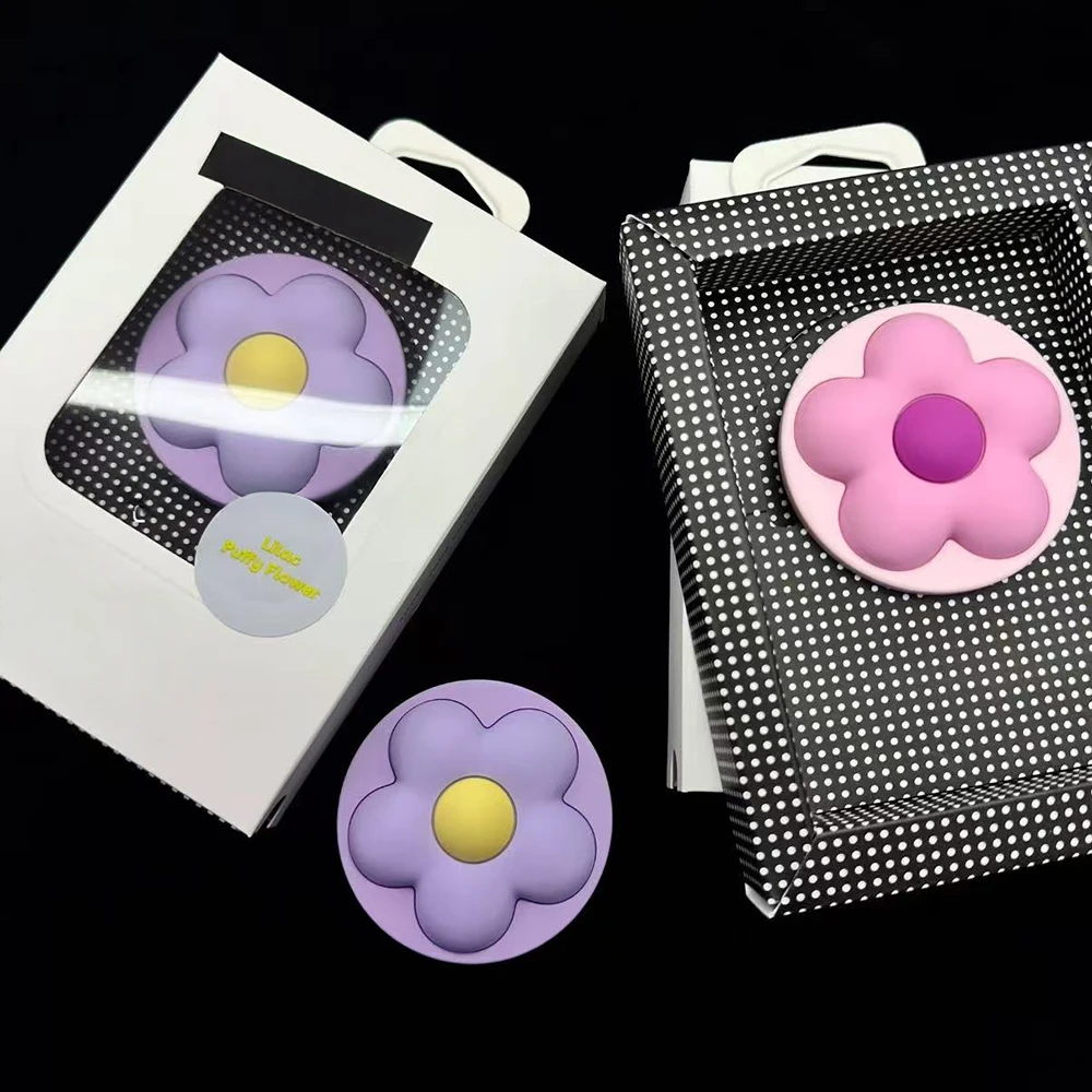 

Flower Purple Pink Magnetic Folding Phone Stand for IPhone 12 13 14 15 16 17 Pro Max Holder Mount Support for S25U