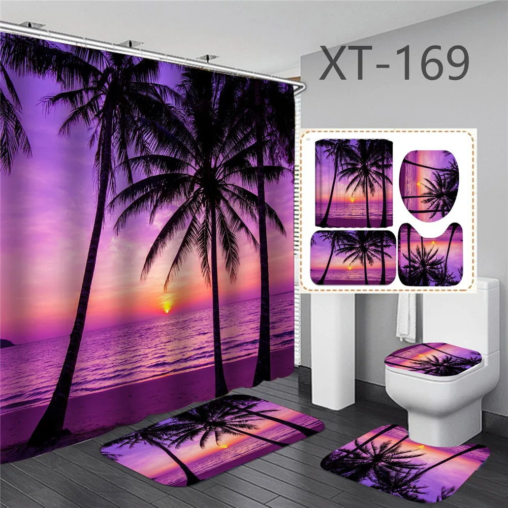 3d Digital Printing Red Rose Flower Shower Curtain Waterproof Polyester Landscape Curtains Bathroom Shower Curtain And Rug Sets