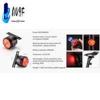 A09F-ROCKBROS Smart Automatic Brake Sensing Bicycle Tail Light Waterproof Rear Touch Sensing Bike Tail Light Vibration Wake BL-S