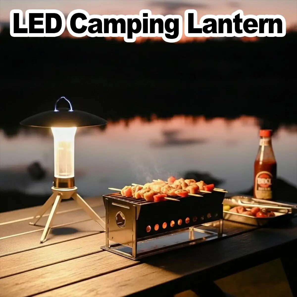 

Многофункциональный светодиодный фонарь для кемпинга, портативный светильник на штативе, ручной фонарик, настольная лампа, перезаряжаемый через USB, энергоэффективный ночник