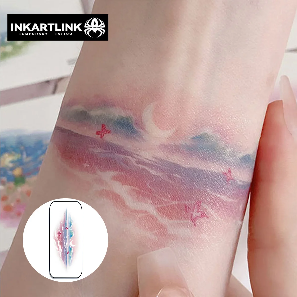 INKARTINK Temporary Tattoo Party Bag Waterproof Color Printing Design Painting Fake Body Stickers, Holiday Role Playing Decorati