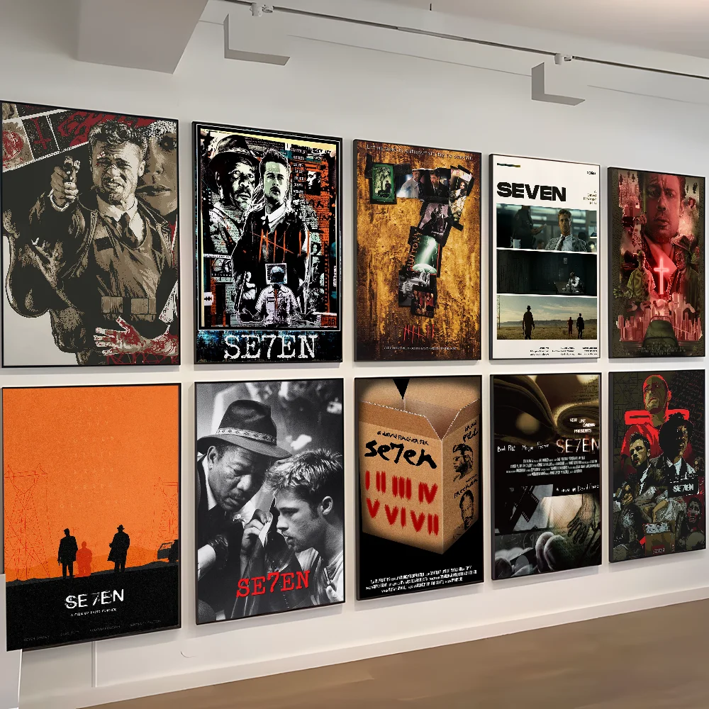 Seven Se7en Movie Movie Sticky Posters Fancy Wall Sticker For Living Room Bar Decoration Vintage Decorative Painting