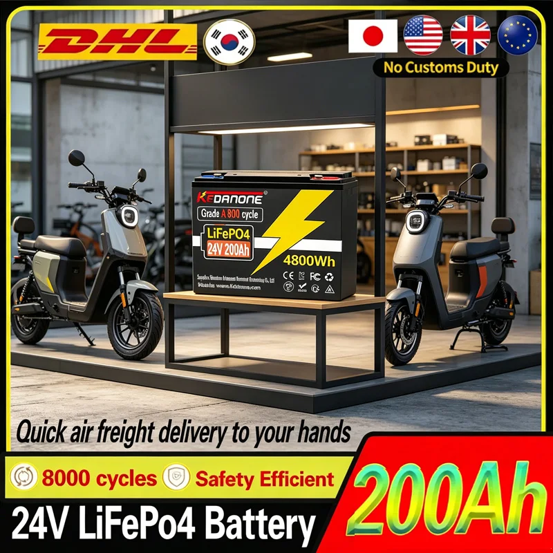 

24V 220AH LiFePO4 32700 Battery Built-in 120A BMS RV Rechargeable Lithium Iron Phosphate, Solar Marine Overland Off-Grid Battery