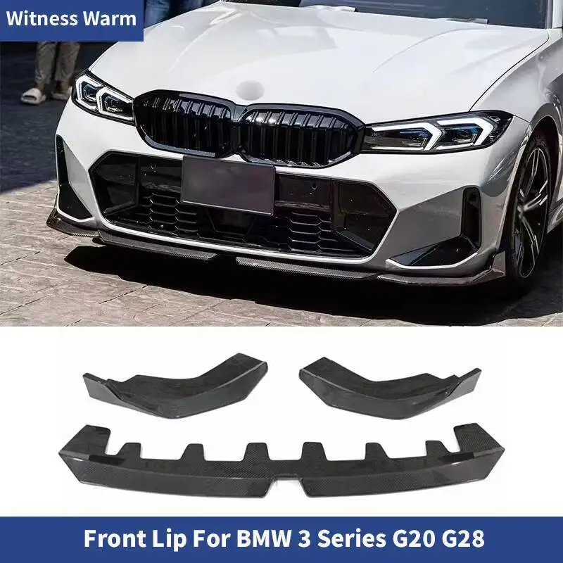 

Carbon Fiber FRP Front Lip Bumper Splitters Spoiler Chin for BMW 3 Series G20 G28 LCI MP Style Car Body Kit 2023+