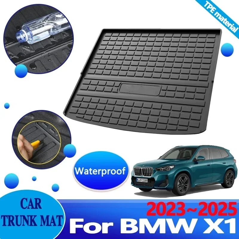 

Car Trunk Mat For BMW X1 U11 Accessories 2023 2024 2025 iX1 U12 Trunk Cover Anti-dirty Waterproof Carpet TPE Cushion Storage Pad