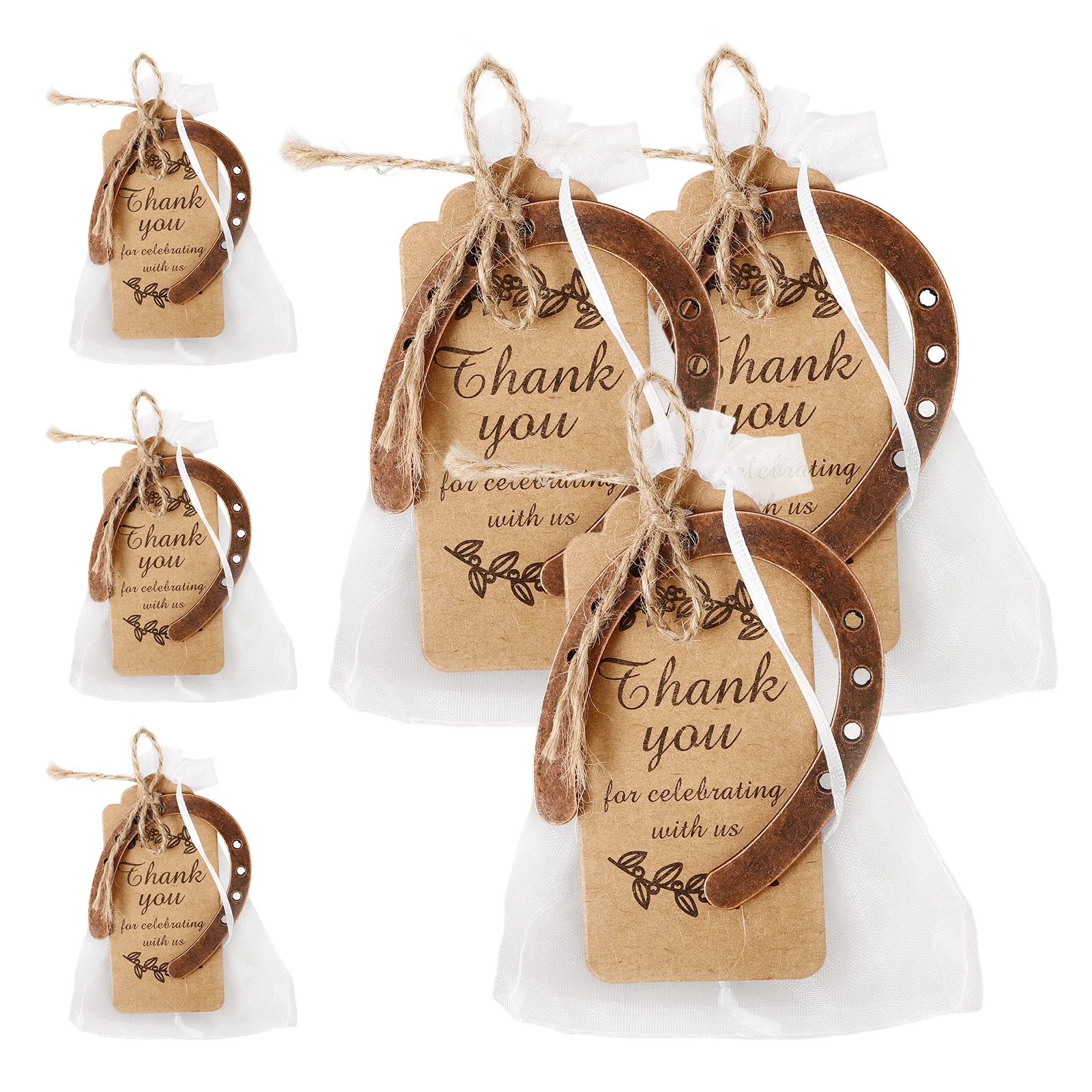 

6 Pcs Horseshoe Pendant Retro Wedding Decor Gifts Favor Jewelry Bags Drawstring Small Present Bag Home Accessories