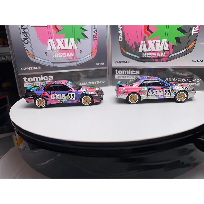 TAKARA TOMY TOMYTEC 1/64 TLV-N234f Nissan AXIA Racing R32 Legierung Motor Fahrzeug Diecast Modelle Auto Spielzeug Sammlung Weihnachten Geschenke
