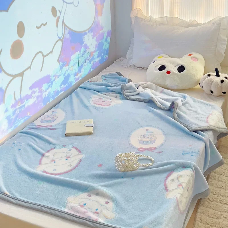 Cartoon Sanrio Kuromi Hello Kitty My Melody Milk Velvet Blanket Kawaii Animation Student Office Nap Air Conditioning Blanket