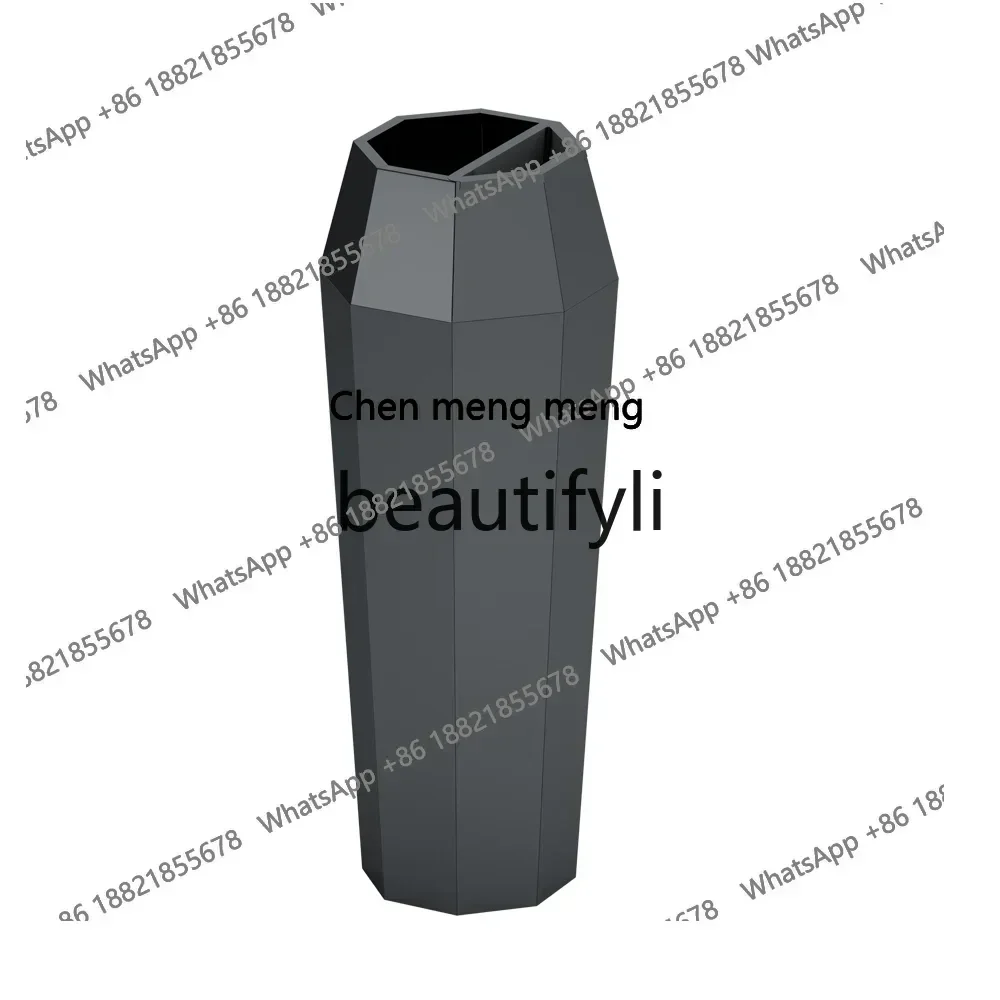 Indoor shopping mall corridor Elevator entrance Stainless steel diamond barrel Vertical with ashtray