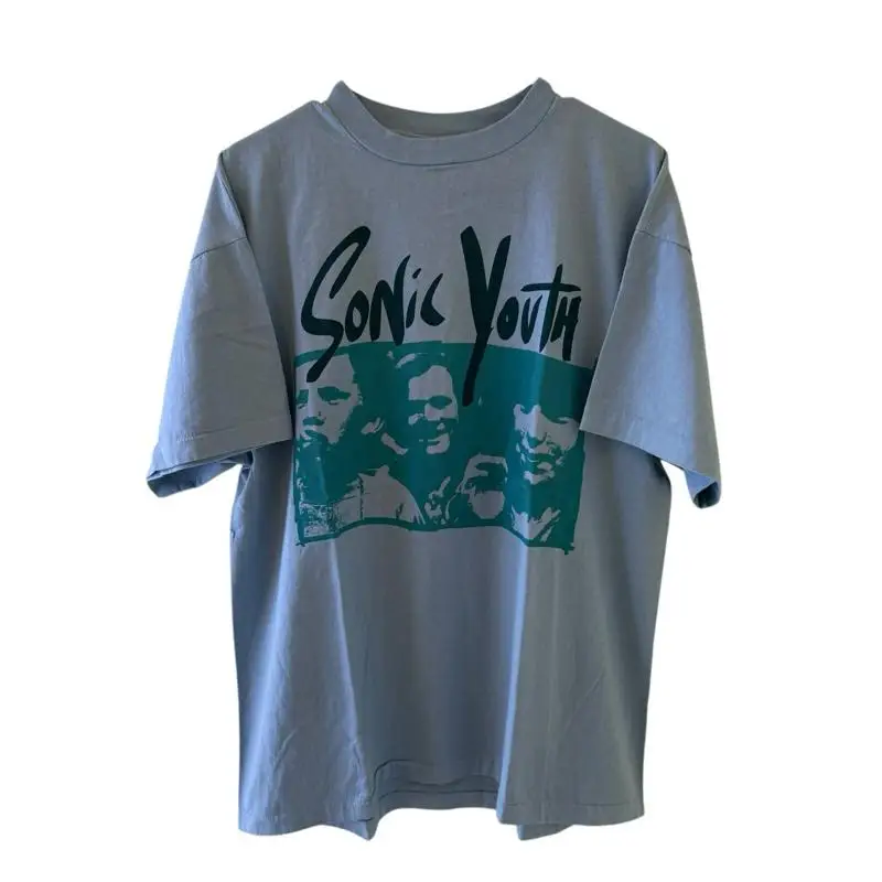 

Мужская футболка Sonic Youth XL, синяя, с самообслушным принтом и Sexxee