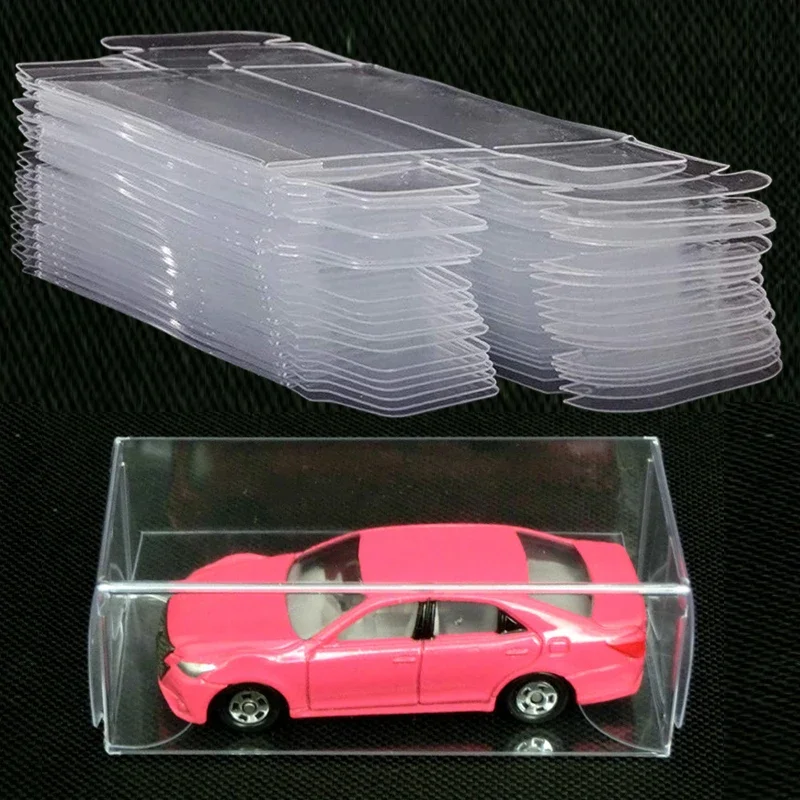 10/20/30/50/100Pcs 30x40x82mm Clear PVC Box Car Model Display Boxes Car Action Figures Toys Dustproof Protection Showcase