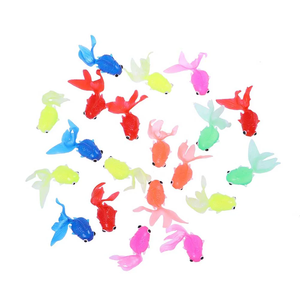 10 PC Goldfish Tank Display Kids Ornament Simulation Figure Translucent Soft Rubber