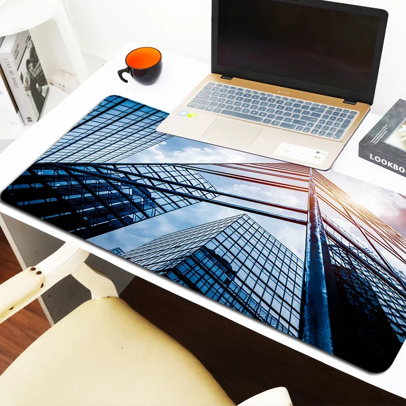 Mousepad Anime Skyscraper Large Mouse Pad Gaming Accessories Pc Cabinet Games Computer Desks Desk Mat Gamer Keyboard Mats Office