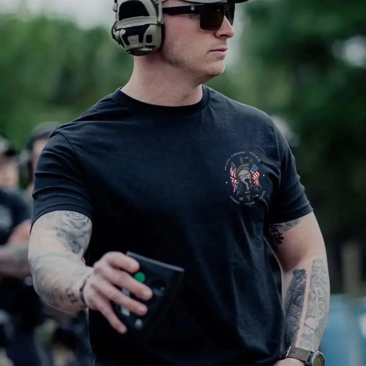 2026 New Tactical Army Fan American Tough Guy Print High Quality Men's Short Sleeve Crew Neck Comfortable Loose T-Shirt