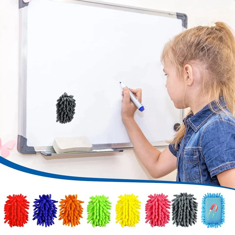 NEW-16Pcs Magnetic Whiteboard Eraser School Dry Erase Erasers Washable White Board Eraser For Chalk Home