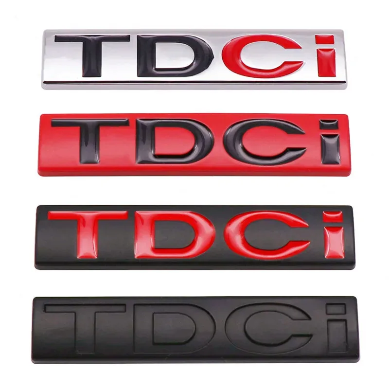 3D Metal Chrome Black Logo TDCI Emblem Car Fender Trunk Badge For Ford Fiesta Kuga Mondeo MK3 Focus MK2 TDCI Sticker Accessories