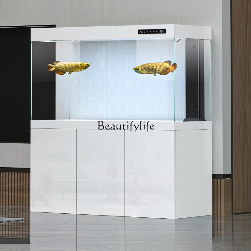 Ultra-white glass fish tank living room household large screen bottom filter goldfish tank