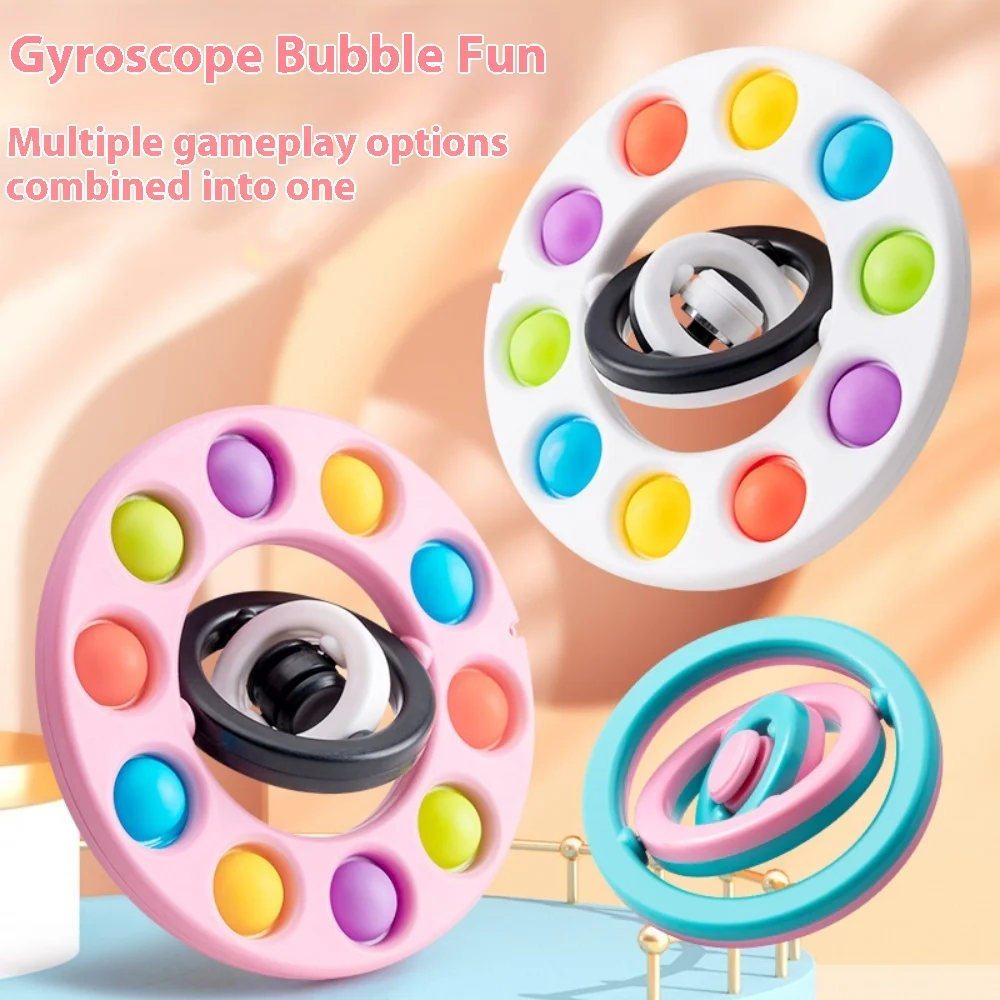 Bubble Wheel Fingertip Gyroscope Flip 3D Adult Stress Relief Hand Rotation Toy Children's Stress Relief Sensory Gyroscope Gift
