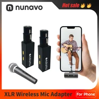 NUNAVO Convertidor de micrófono inalámbrico XLR transmisor receptor transmisión para SHURE SM58 beat58a sennheiser micrófono entrevista telefónica