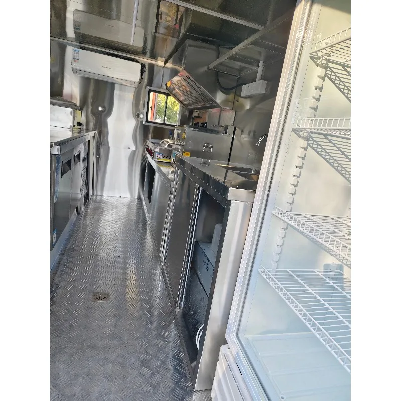 Fully Equipped Towable Food Trailer with Stainless Steel Kitchen Customizable Voltage for Starting Candy Street Food Businesses