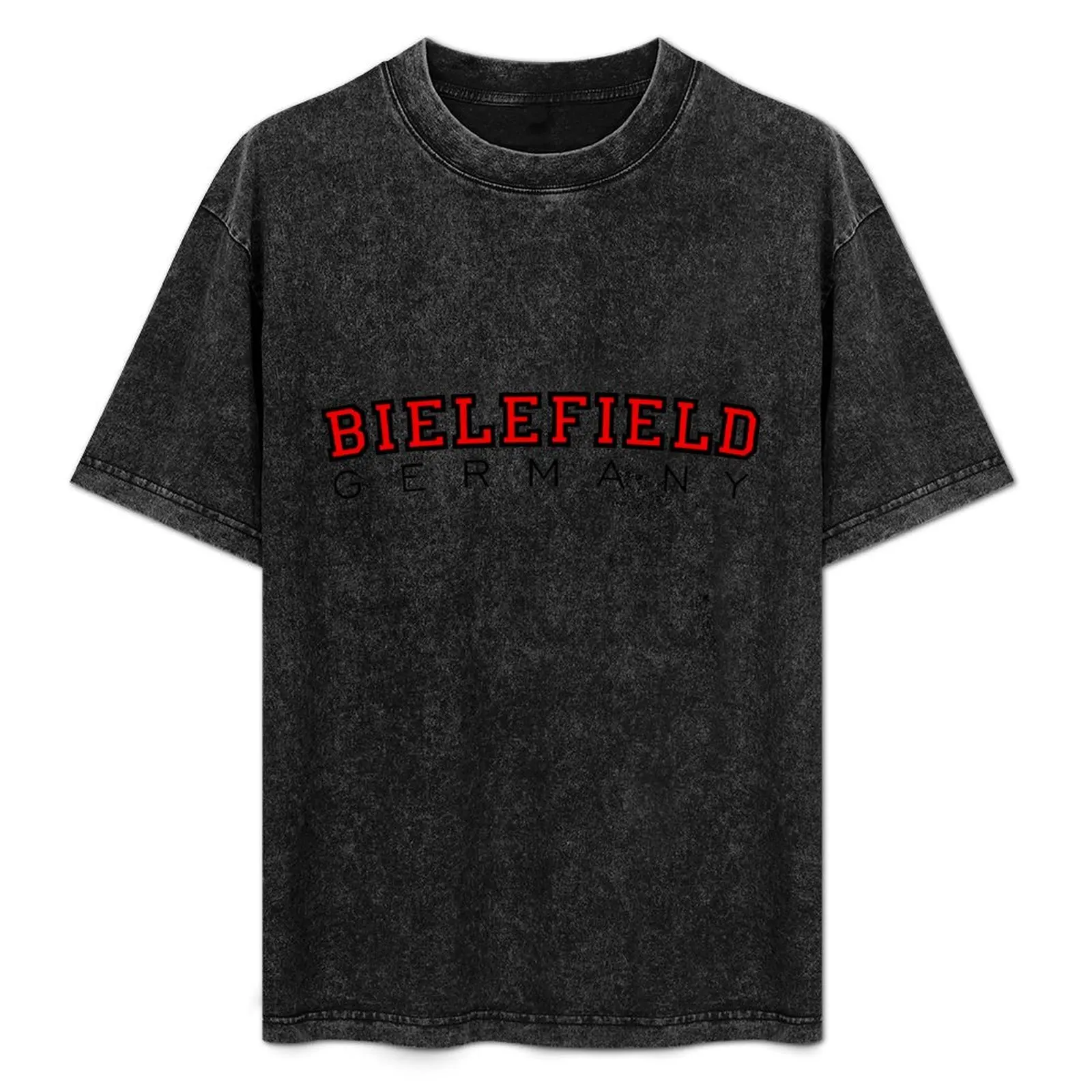 Bielefield Germany Bielefeld Design (Black / Red) T-Shirt street wear quick-drying vintage anime shirt mens cotton t shirts