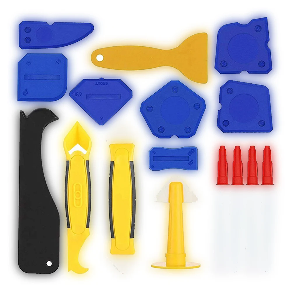 

20Pcs/set Caulking Tool Kit With Silicone Scraper Caulk Remover Nozzle Perfect For Bathroom Kitchen Floor Corner