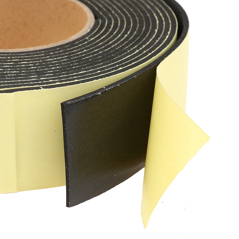 1pc 1/2/3M 15/30/50mm Thickness Strong Adhesion EVA Black Sponge Foam Rubber Tape Anti-collision Seal Strip